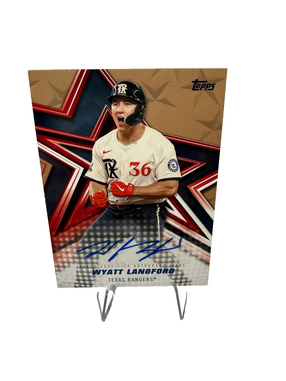 Wyatt Langford 2026 Topps Series 2 Baseball Stars Gold Auto /50 #BSA2-WL Rangers