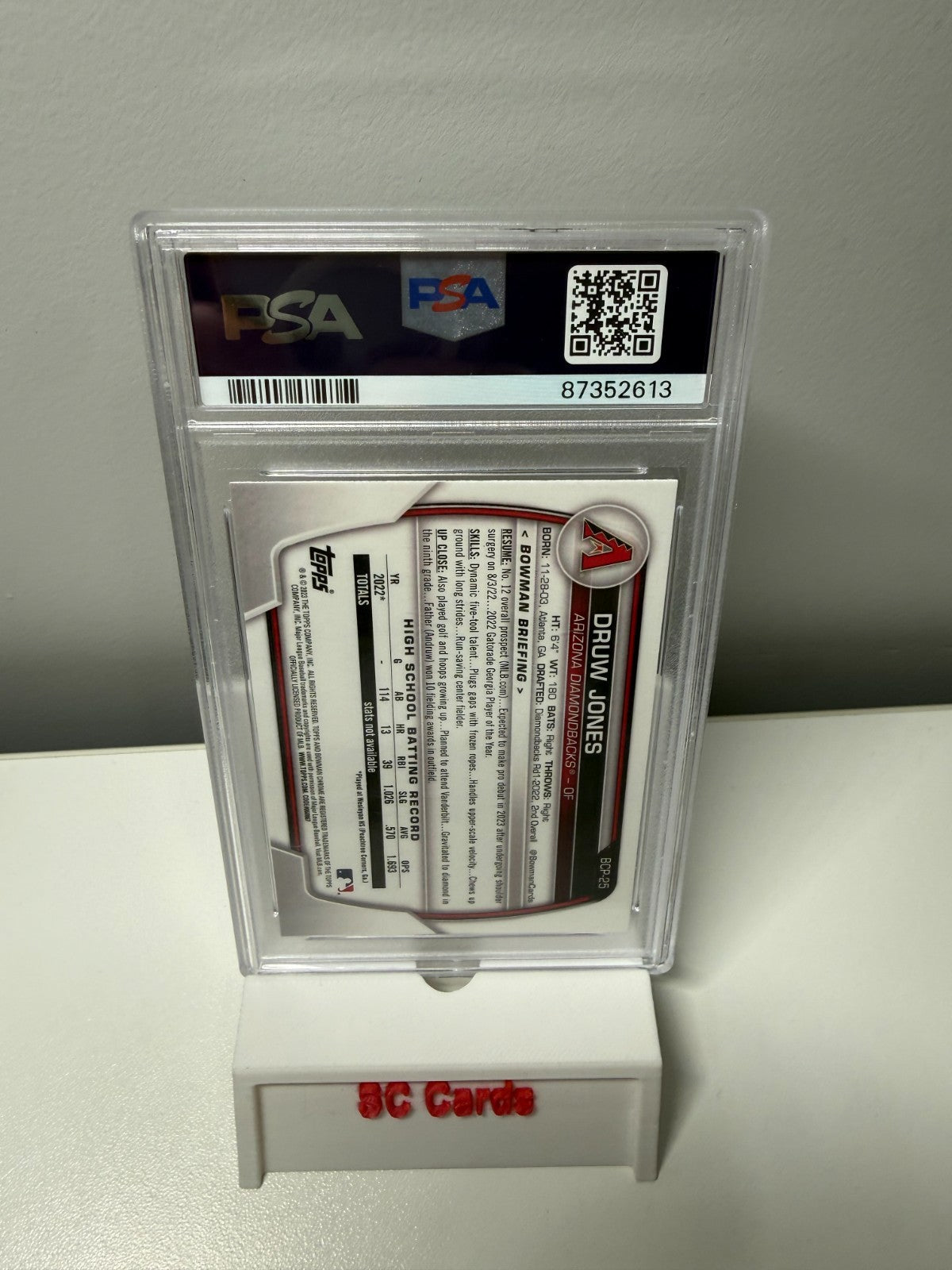 Druw Jones 2023 Bowman Chrome 1st Mega Box Mojo Refractor #BCP-25 PSA 10