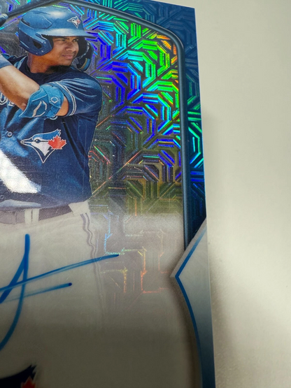 Yhoangel Aponte 2023 Bowman Chrome Mega Box Blue Mojo Refractor Auto /150