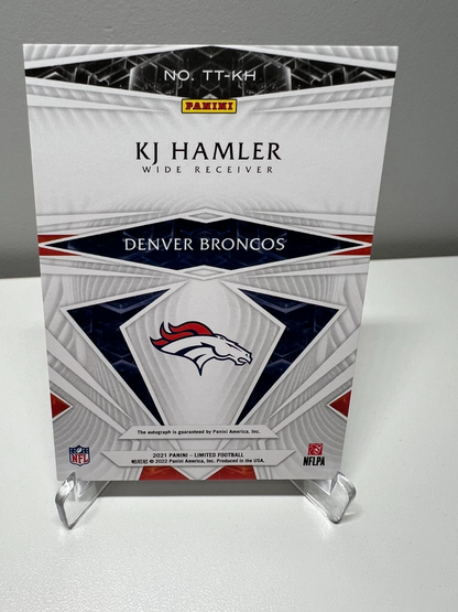 K.J. Hamler 2021 Panini Limited Auto /49 #TT-KH Broncos