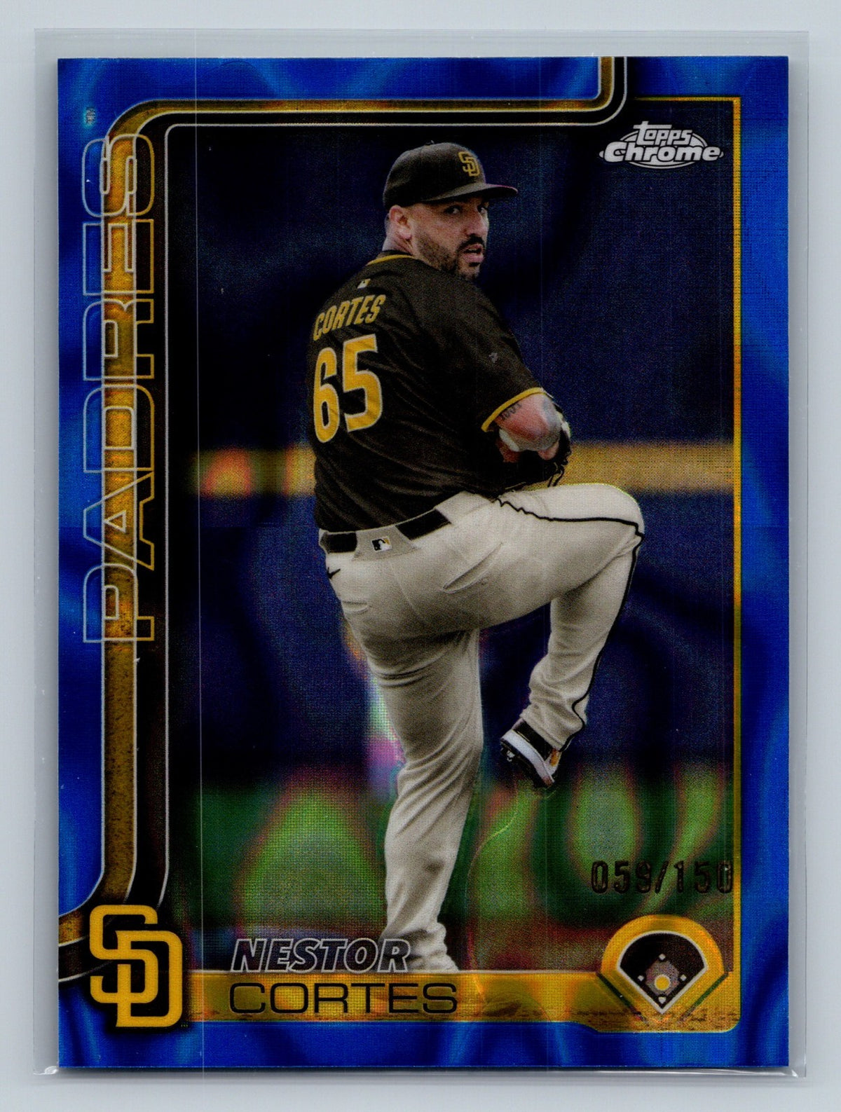 Nestor Cortes 2025 Topps Chrome Update Blue Lava Refractor /150 #USC130 Padres