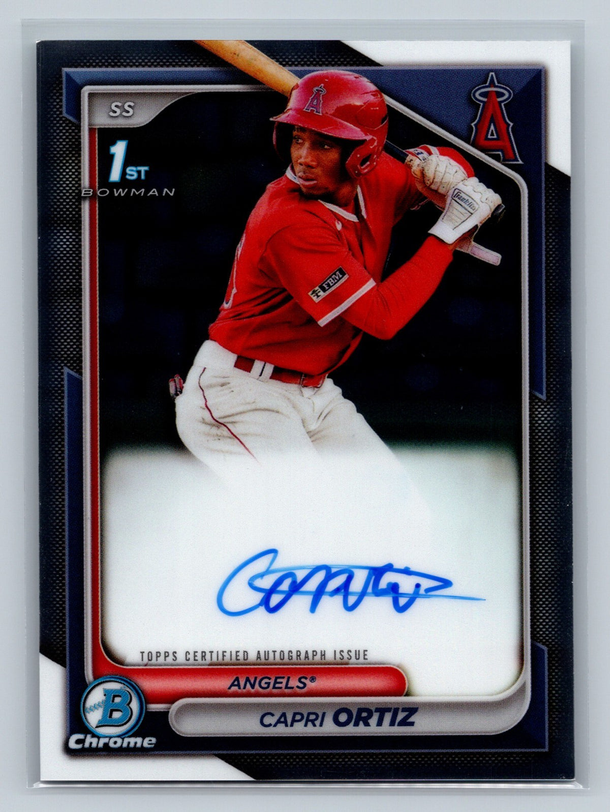Capri Ortiz 2024 Bowman Chrome 1st Auto #CPA-CO Angels