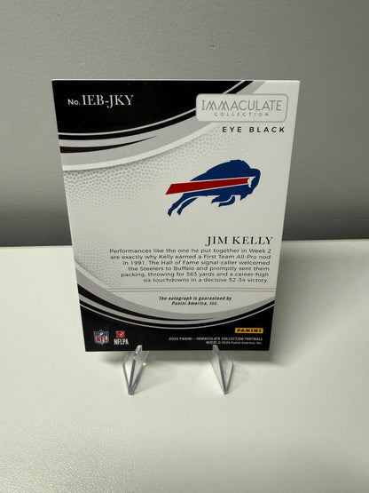 Jim Kelly 2025 Panini Immaculate Collection Eye Black Auto /49 #IEB-JKY Bills