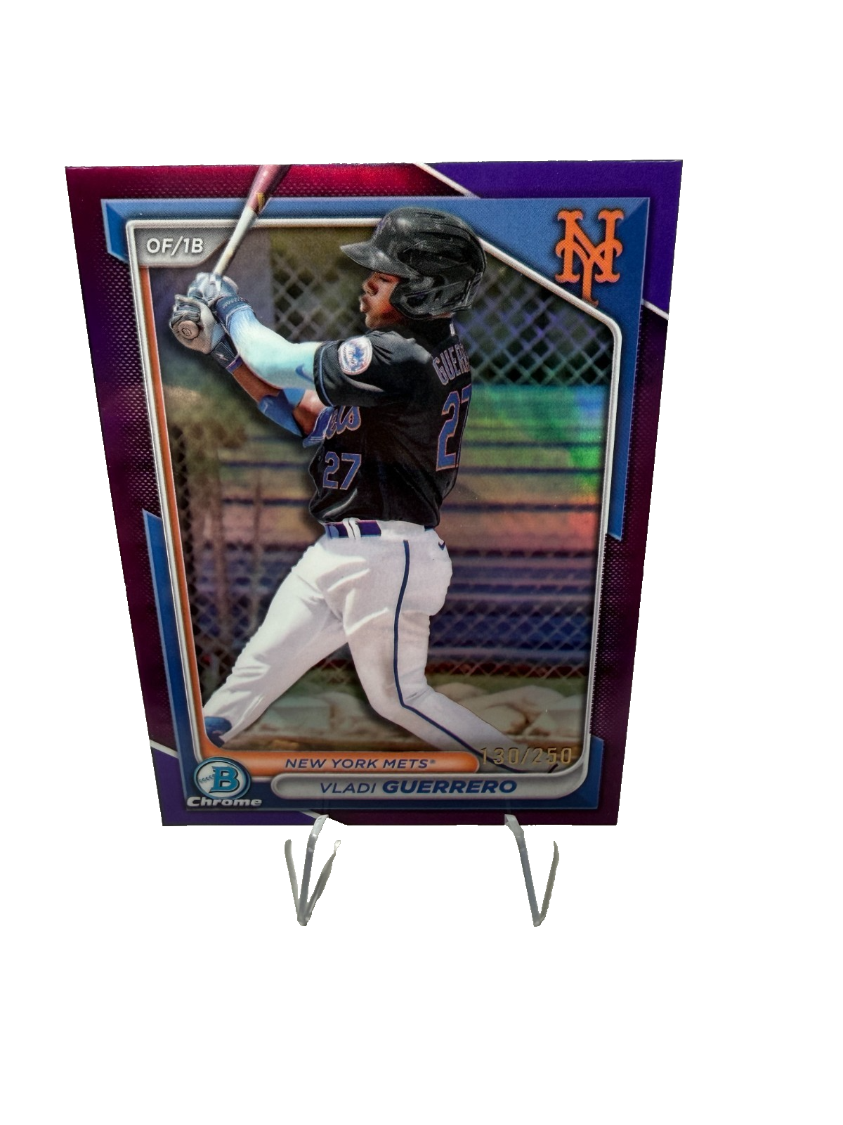 Vladi Guerrero 2024 Bowman Draft Chrome Purple Refractor /250 #BDC-190 Mets