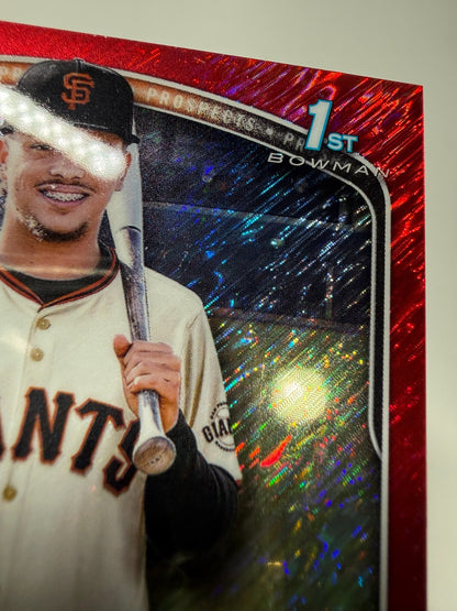 Djean Macares 2025 Bowman Chrome 1st Red Shimmer Refractor /5 #BCP-237 Giants