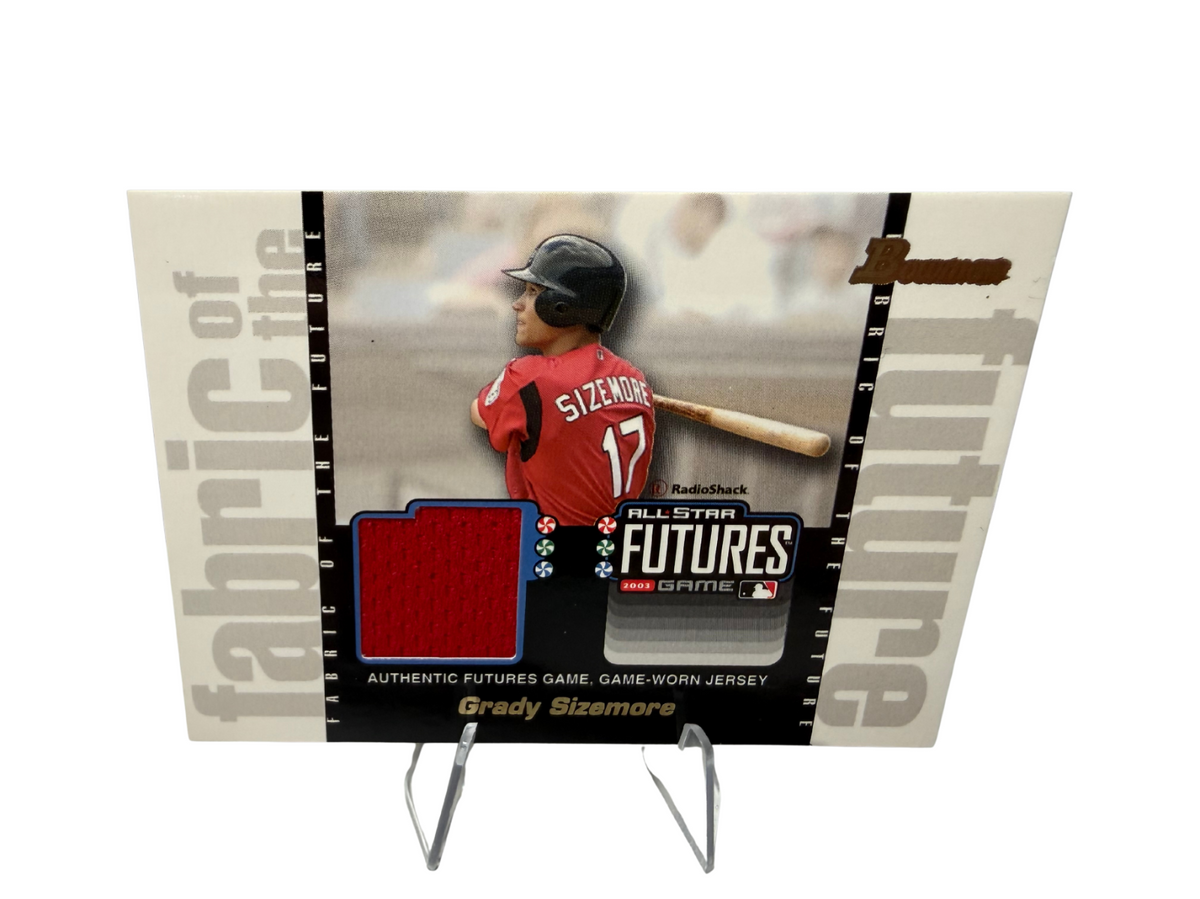 Grady Sizemore 2003 Bowman Draft Picks Fabric of the Future Relics #FF-GS