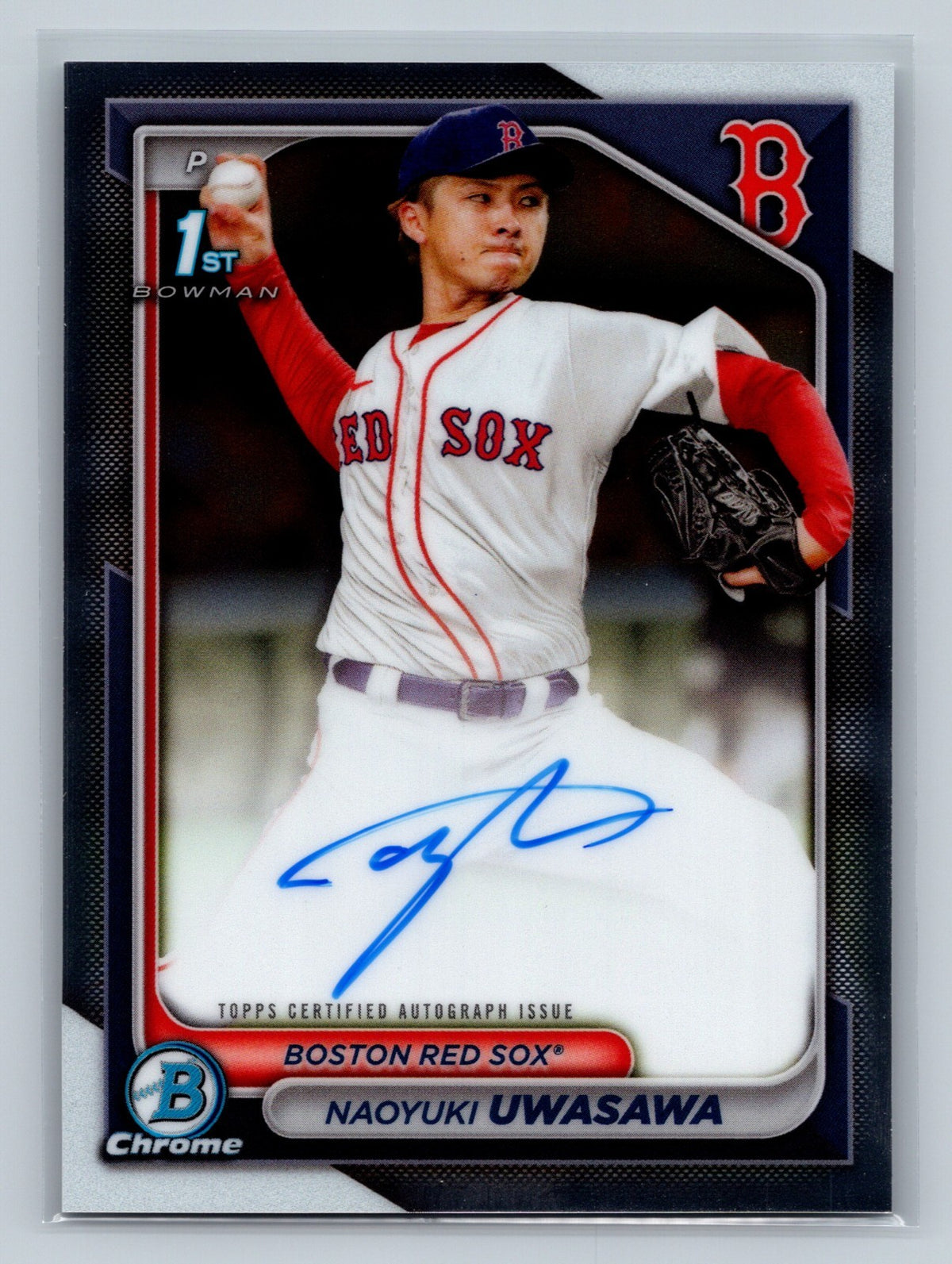 Naoyuki Uwasawa 2024 Bowman Chrome 1st Auto #CPA-NU Red Sox