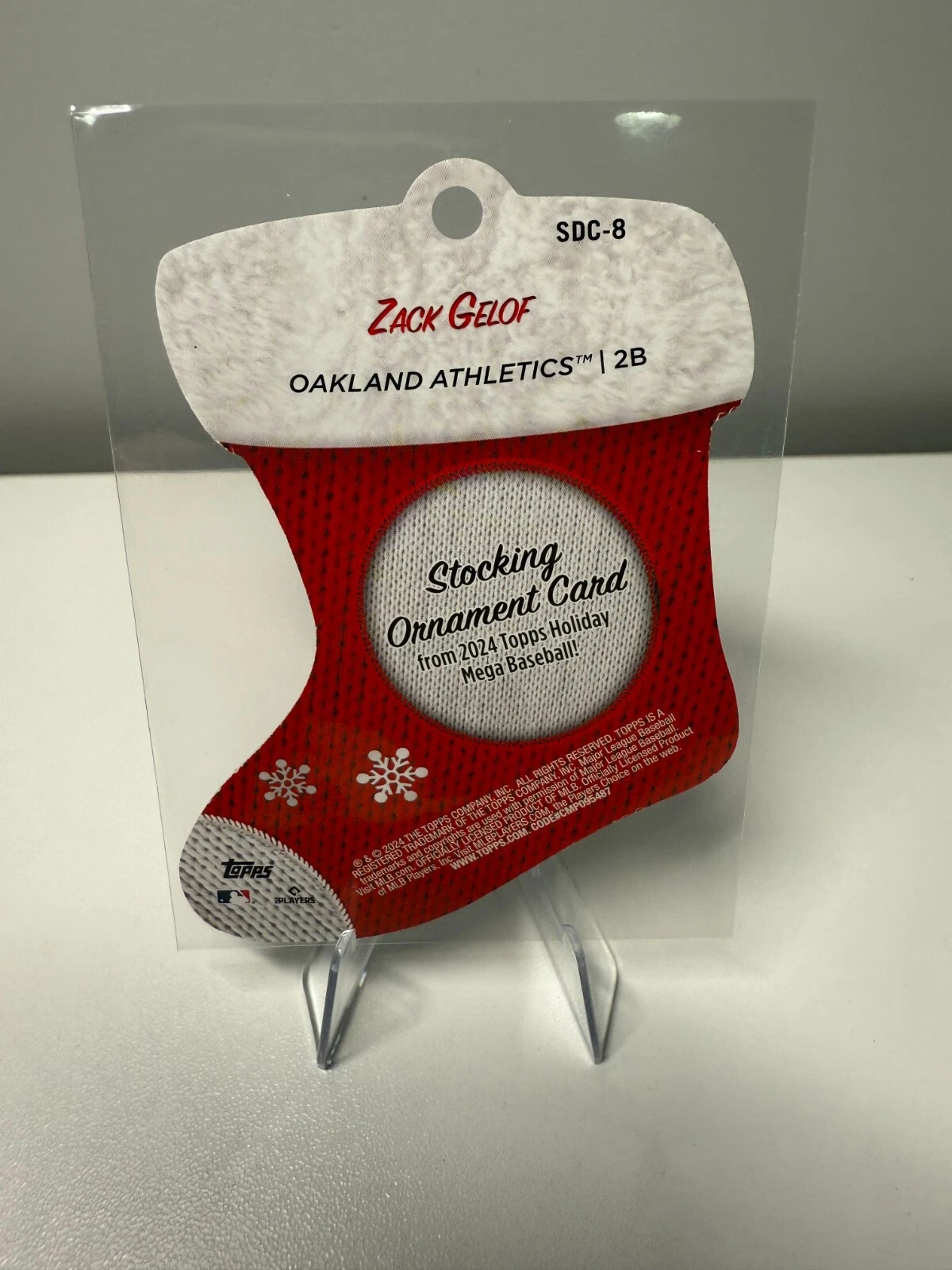 Zack Gelof 2024 Topps Holiday Stocking Die-Cut Ornaments RC #SDC-8 Athletics