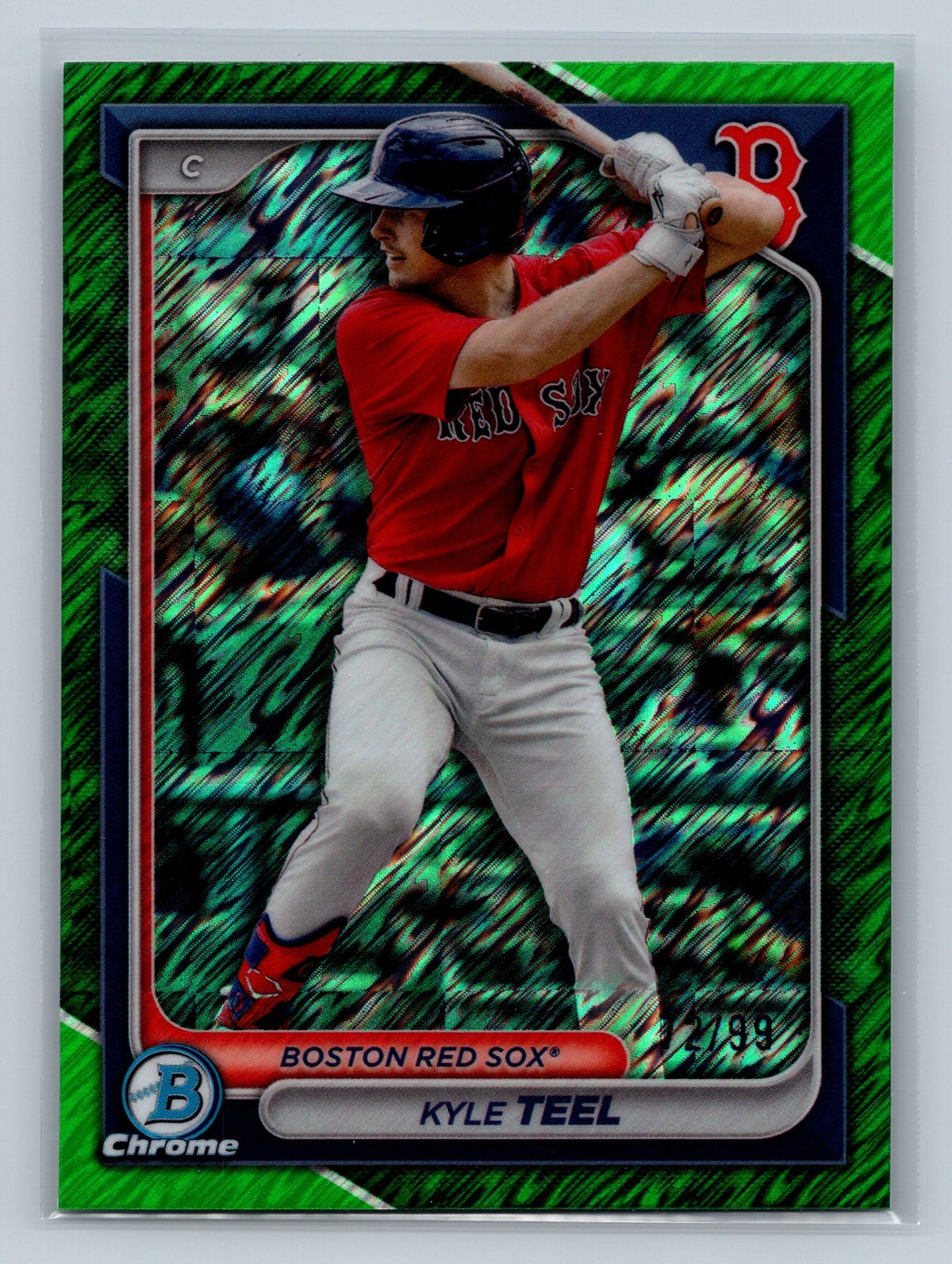 Kyle Teel 2024 Bowman Chrome Prospect Green Shimmer Refractor /99 #BCP-178