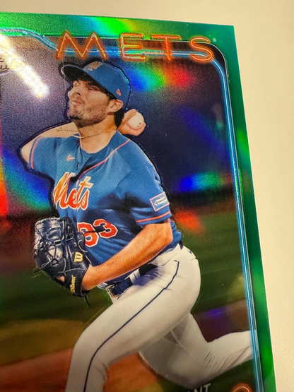 Grant Hartwig 2024 Topps Chrome Green Refractor RC /99 #45 Mets