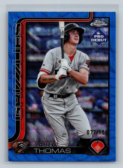 Jared Thomas 2025 Topps Pro Debut Chrome Blue Wave Refractor /150 #PDC-27