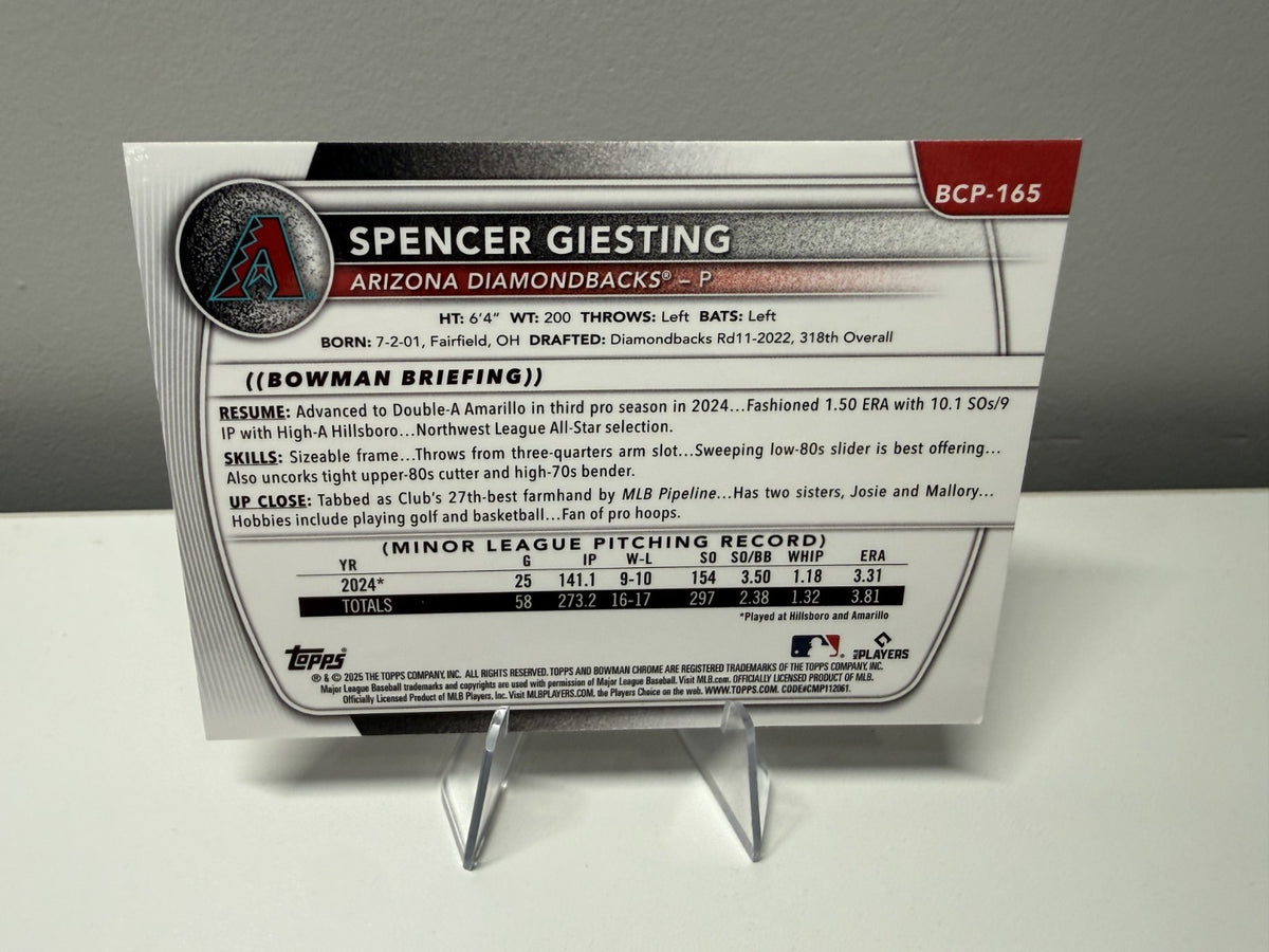 Spencer Giesting 2025 Bowman Chrome 1st Fuchsia Geometric Refractor /299