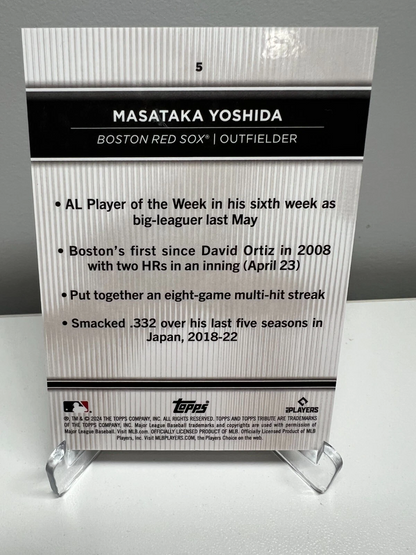 Masataka Yoshida 2024 Topps Tribute Gold Parallel /75 #5 Red Sox