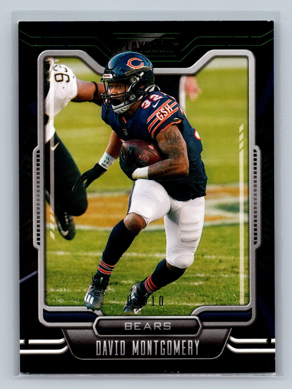 David Montgomery 2021 Panini Playbook Green /10 #17 Bears