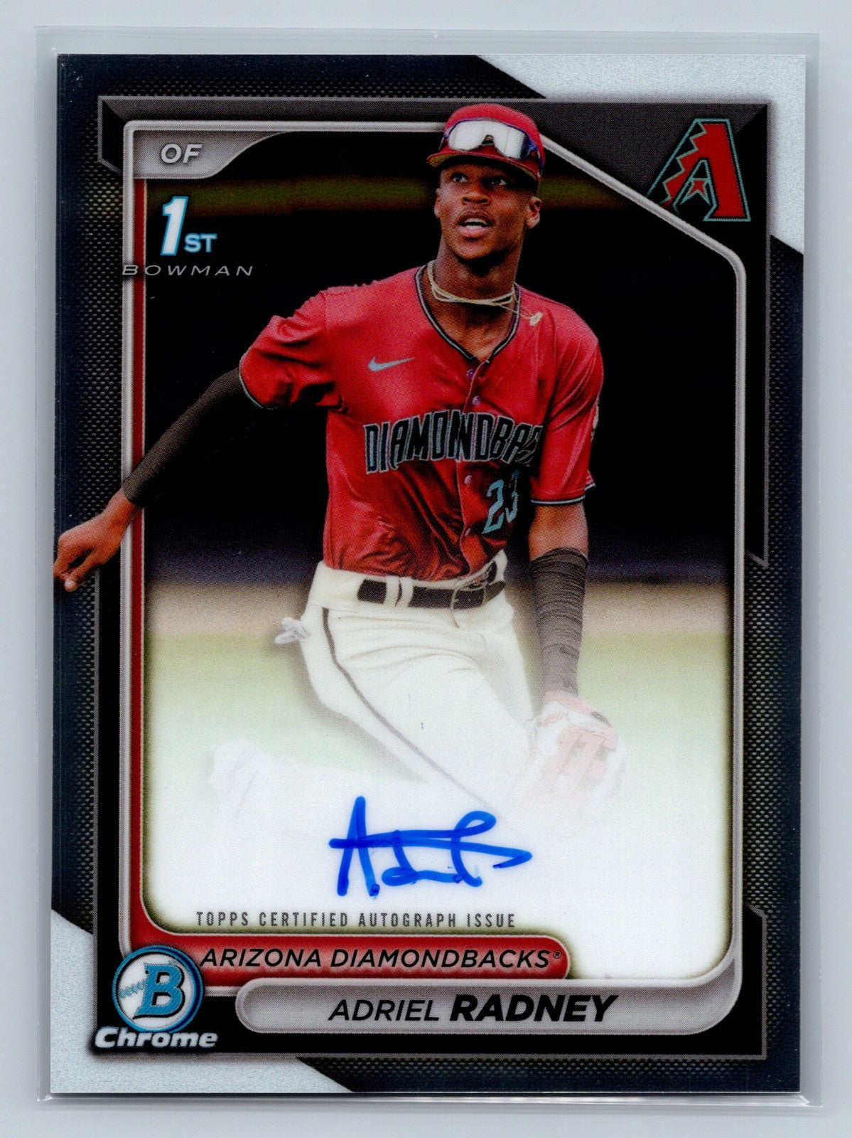 Adriel Radney 2024 Bowman Chrome 1st Auto #CPA-AR Diamondbacks