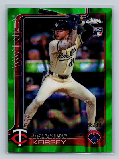 DaShawn Keirsey 2025 Topps Chrome Green Lava Refractor RC /99 #19 Twins