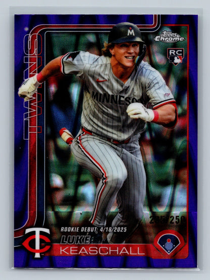 Luke Keaschall 2025 Topps Chrome Purple RayWave Refractor RC /250 #USC-134 Twins