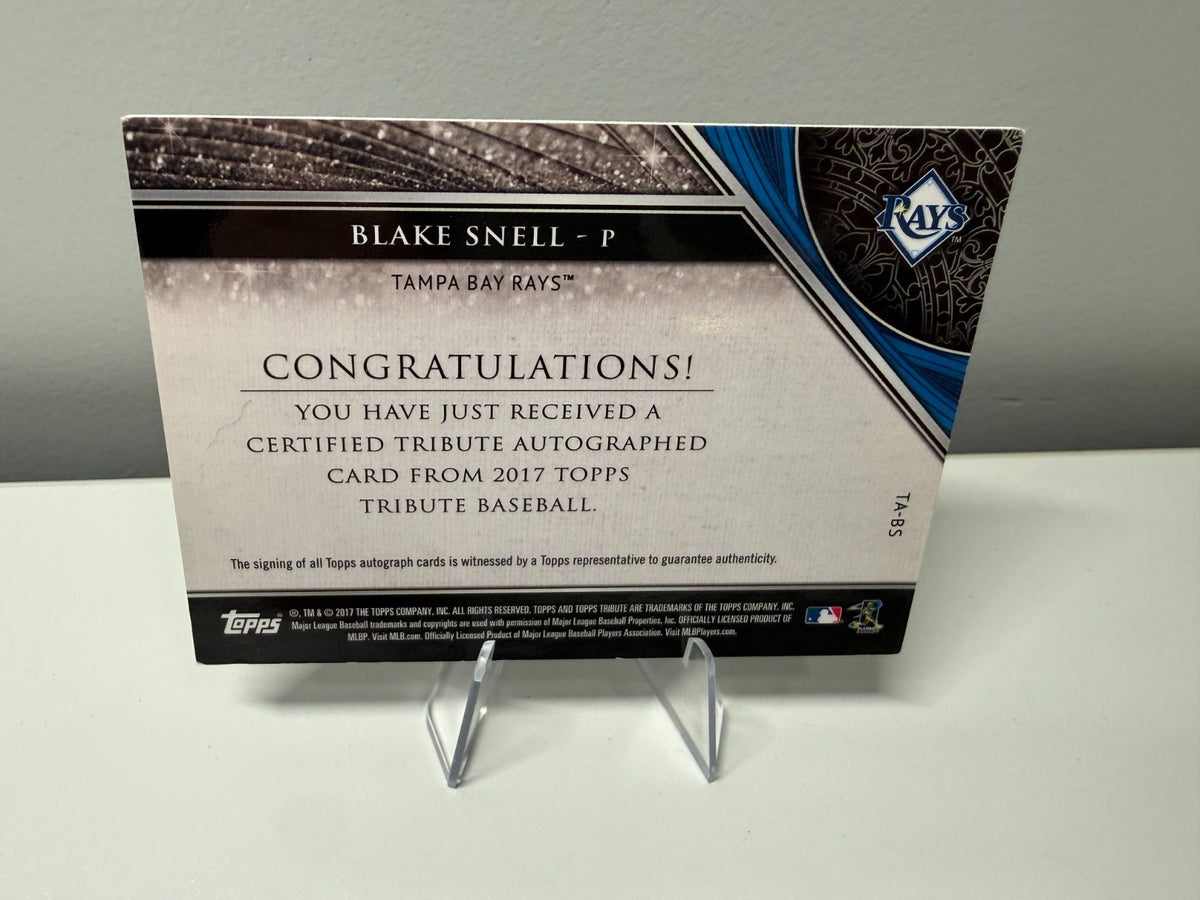 Blake Snell 2017 Topps Tribute Purple Auto /50 #TA-BS Rays