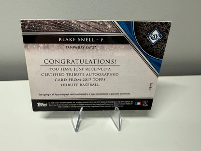 Blake Snell 2017 Topps Tribute Purple Auto /50 #TA-BS Rays