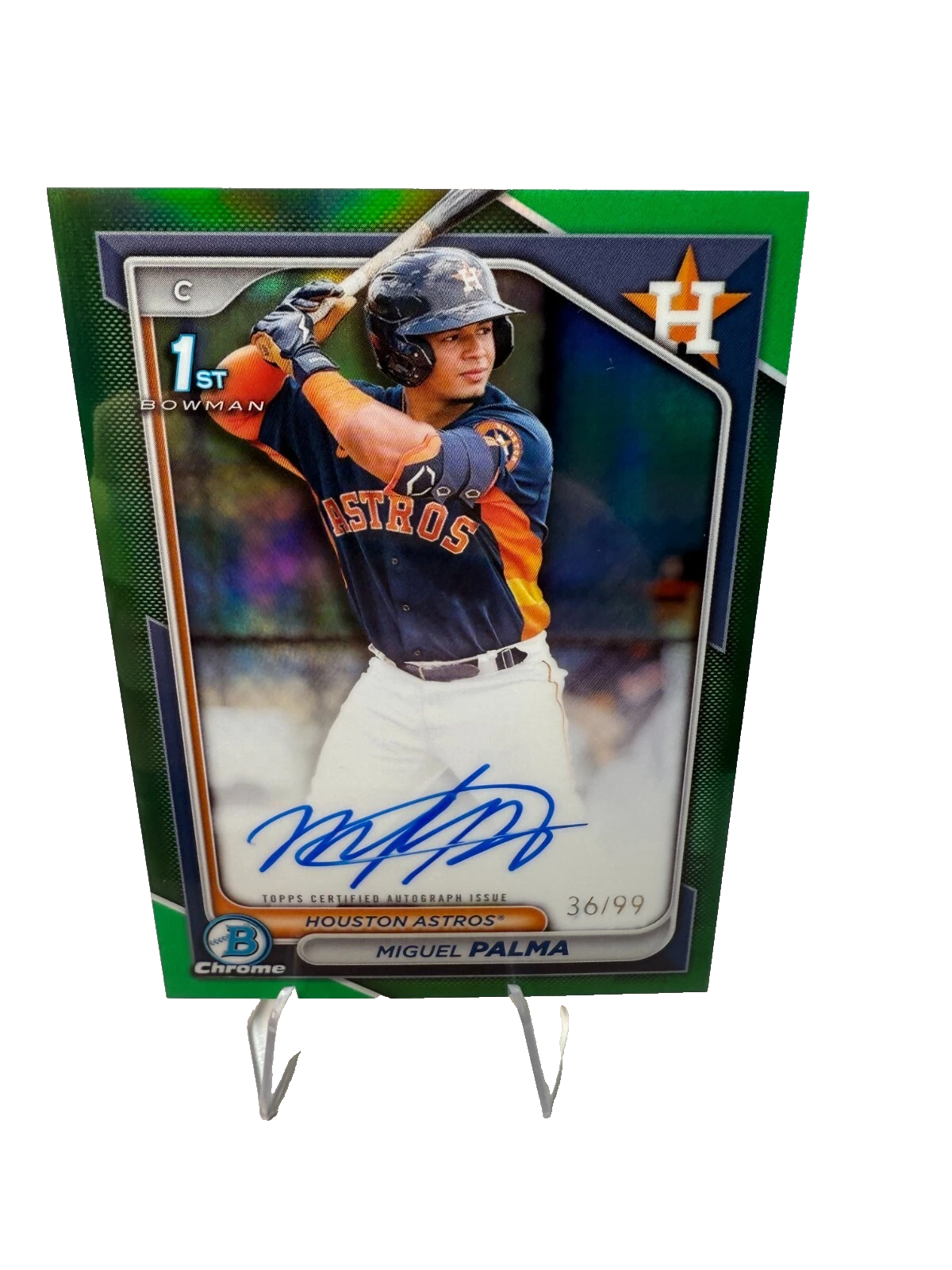 Miguel Palma 2024 Bowman Chrome 1st Green Refractor Auto /99 #CPA-MP Astros