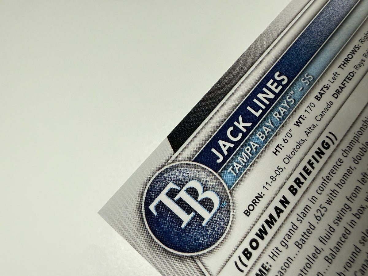 Jack Lines 2025 Bowman 1st Purple Pattern /199 #BP-64 Rays