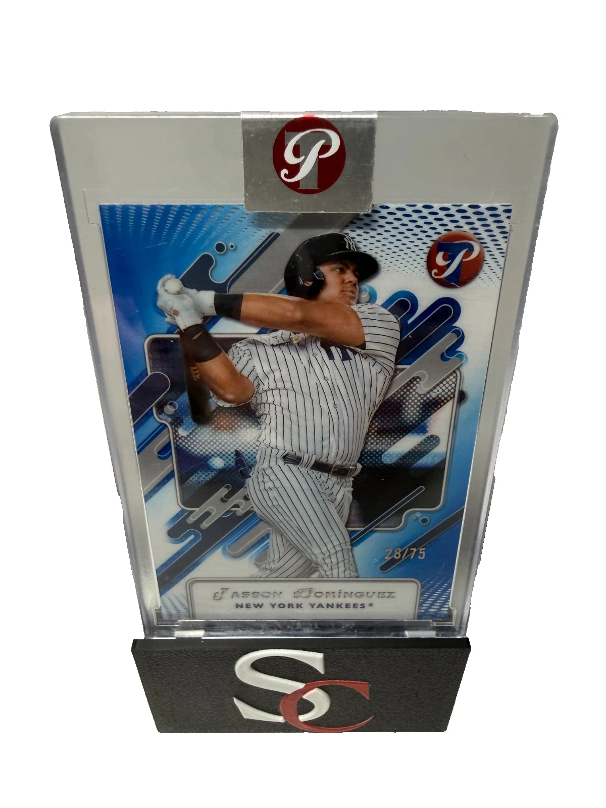 Jasson Dominguez 2025 Topps Pristine Blue Refractor /75 #149 Yankees