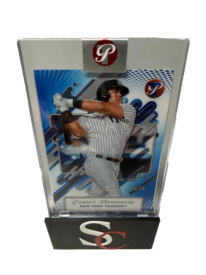 Jasson Dominguez 2025 Topps Pristine Blue Refractor /75 #149 Yankees