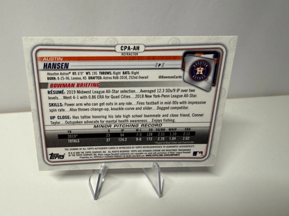 Austin Hansen 2020 Bowman Chrome 1st Refractor /499 #CPA-AH Astros