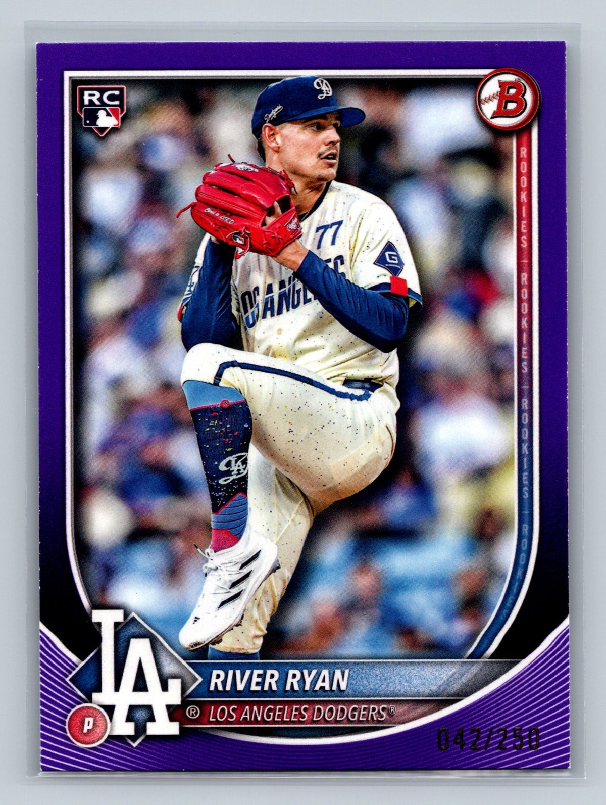 River Ryan 2025 Bowman Purple RC /250 #69 Dodgers