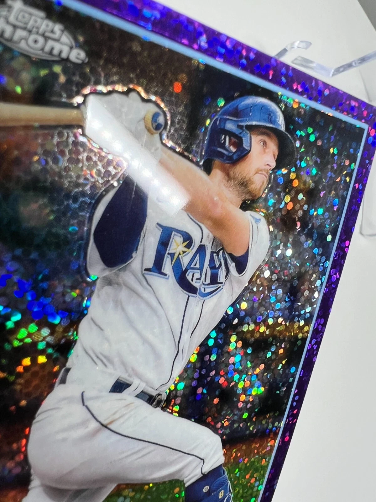 Brandon Lowe 2023 Topps Chrome Purple Speckle Refractors /299 #208 Rays