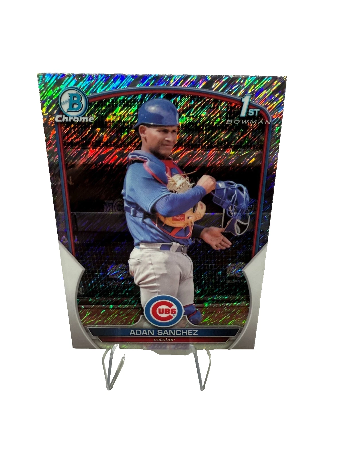 Adan Sanchez 2023 Bowman Chrome 1st Shimmer Refractor #BCP-219 Cubs