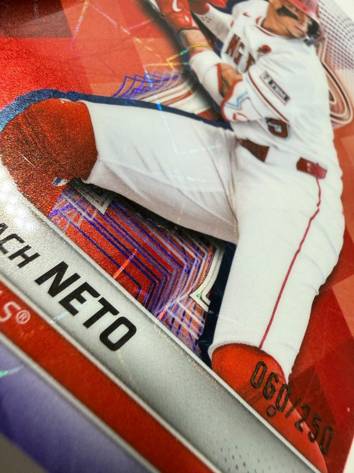 Zach Neto 2025 Bowman's Best Purple Lazer Refractor /250 #47 Angels