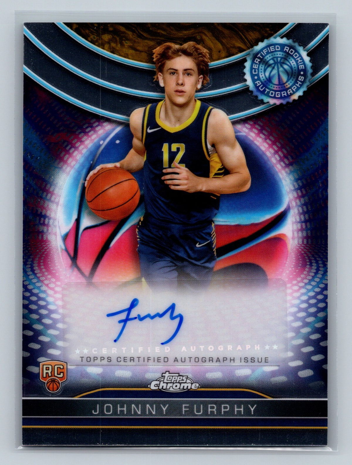 Johnny Furphy 2024-25 Topps Chrome Certified Rookie Auto RC #TCRA-JF Pacers