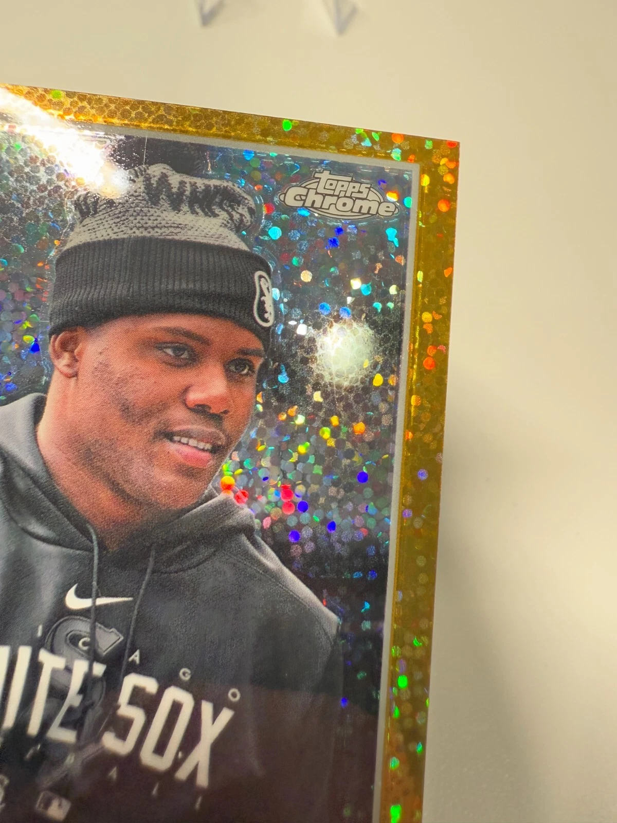 Oscar Colas 2023 Topps Chrome Update Gold Speckle Refractor Image Variation /50
