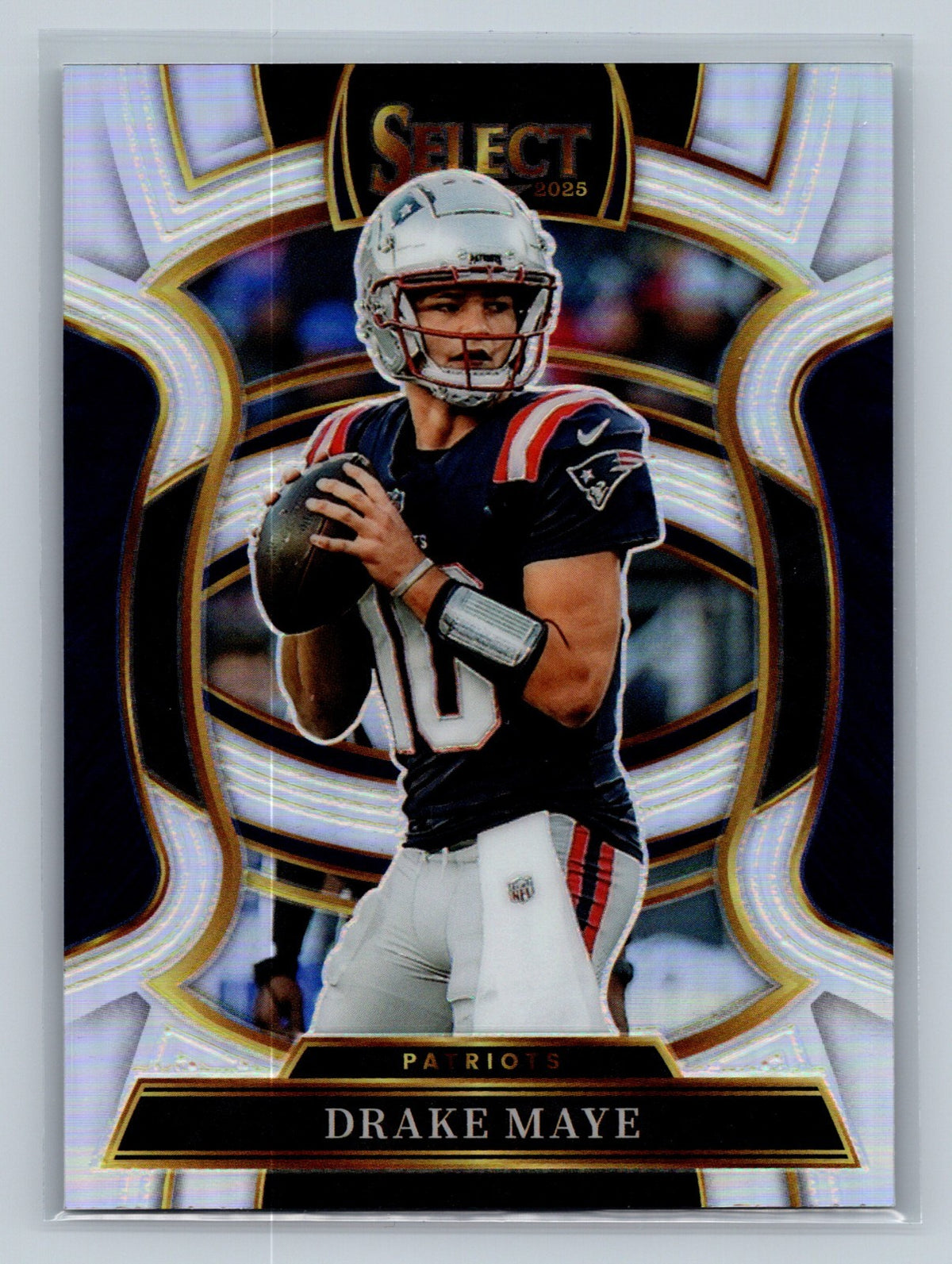 Drake Maye 2025 Panini Select Concourse Silver Prizm #80 Patriots