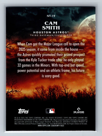 Cam Smith 2025 Topps Chrome Update Night Terrors RC #NT-19 Astros