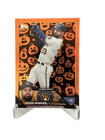 Jesse Winker 2023 Topps Update Jack O' Laterns Halloween Parallel #US319 Brewers
