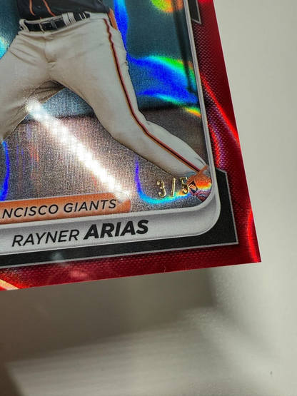 Rayner Arias 2024 Bowman Draft Chrome Red Lava Refractor /5 #BDC-189 Giants