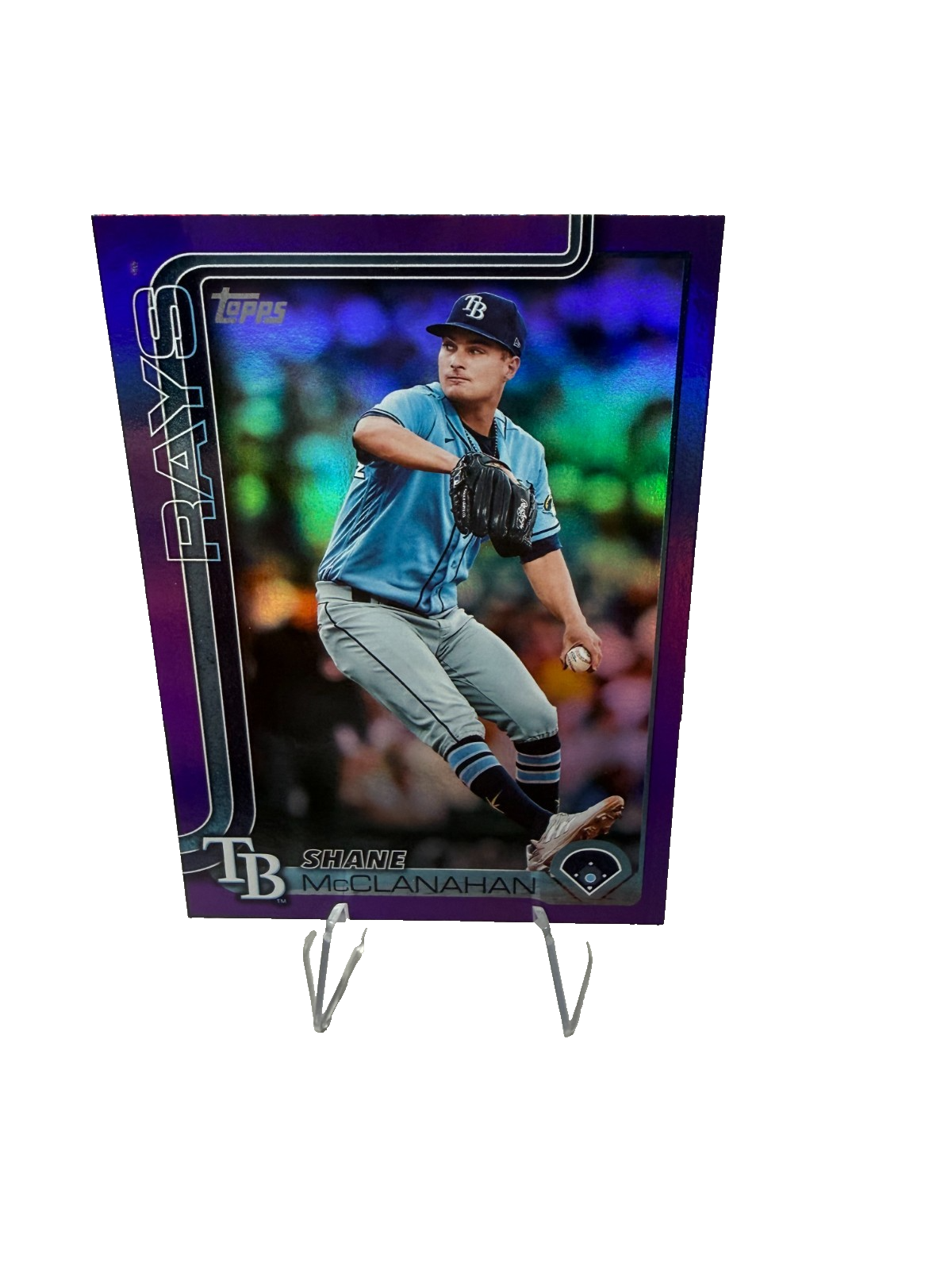 Shane McClanahan 2025 Topps Series 2 Purple Rainbow Foil /250 #492 Rays