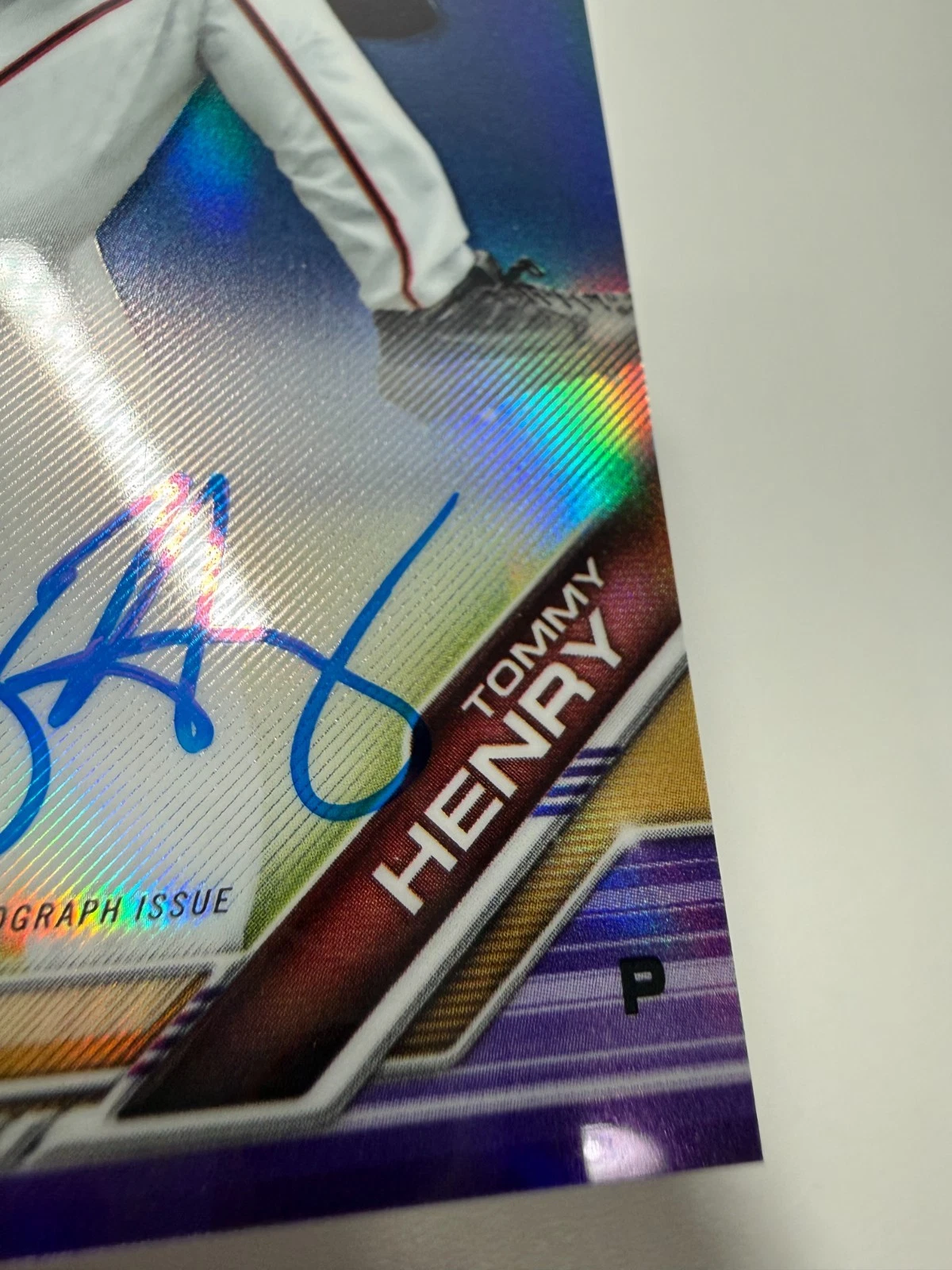 Tommy Henry 2019 Bowman Chrome 1st Purple Refractor Auto /250 #CDA-TH
