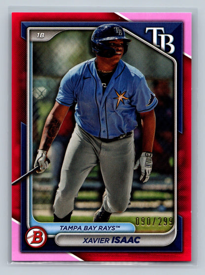 Xavier Isaac 2024 Bowman Paper Prospect Fuchsia /299 #BP-133 Rays