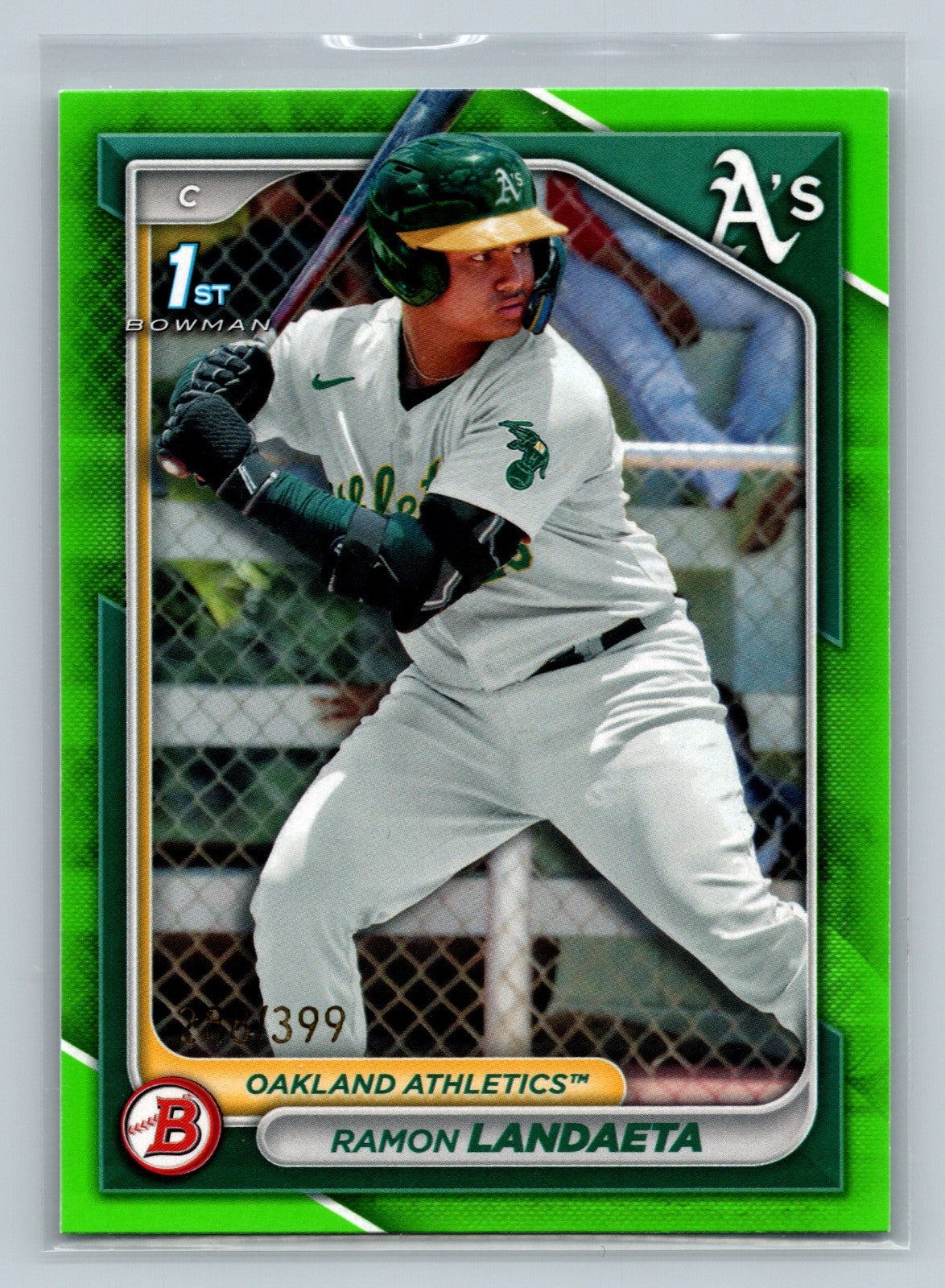 Ramon Landaeta 2024 Bowman 1st Paper Neon Green /399 #BP-28 Athletics