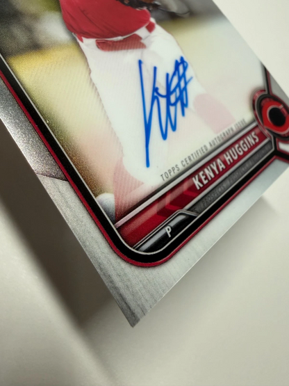 Kenya Huggins 2022 Bowman Draft Chrome 1st Auto #CDA-KH Reds