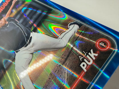 A.J. Puk 2024 Topps Chrome Update Series Blue RayWave Refractor /150 #USC139