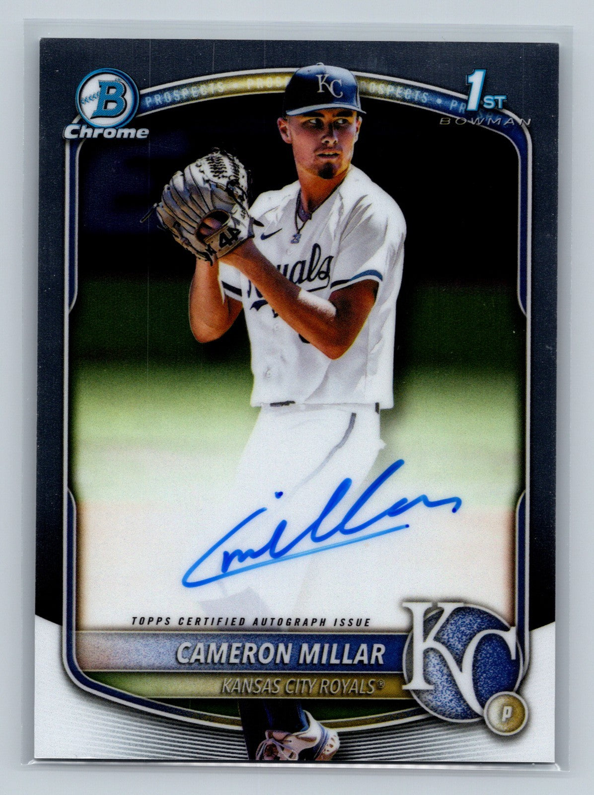 Cameron Millar 2025 Bowman Draft Chrome 1st Auto #CPA-CMI Royals