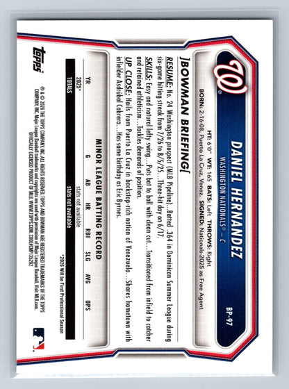 Daniel Hernandez 2026 Bowman 1st Paper Logo Foil #BP-97 Nationals