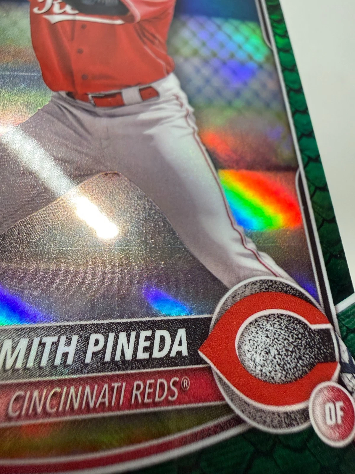 Esmith Pineda 2025 Bowman Chrome 1st Green Reptilian Refractor /99 #BCP-37 Reds