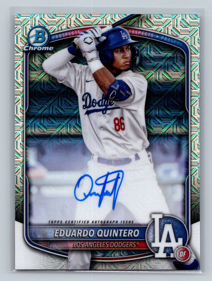 Eduardo Quintero 2025 Bowman Chrome Mega Box Mojo Refractor Auto #BMA-EQ Dodgers