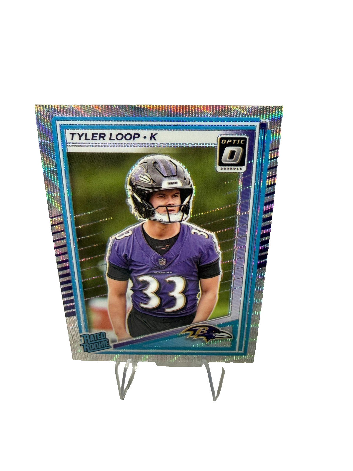 Tyler Loop 2025 Panini Donruss Optic Wave Prizm RC /300 #227 Ravens