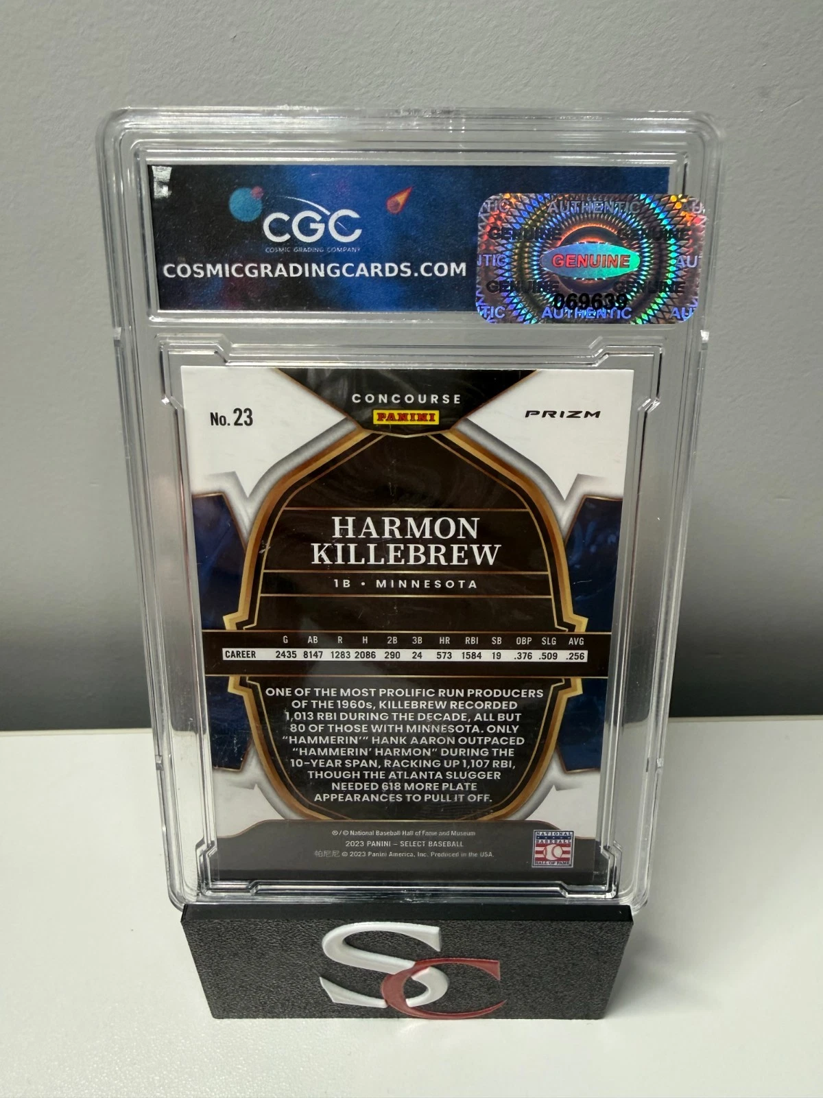 Harmon Killebrew 2023 Panini Select Concourse Blue Prizm #23 Twins CGC 10